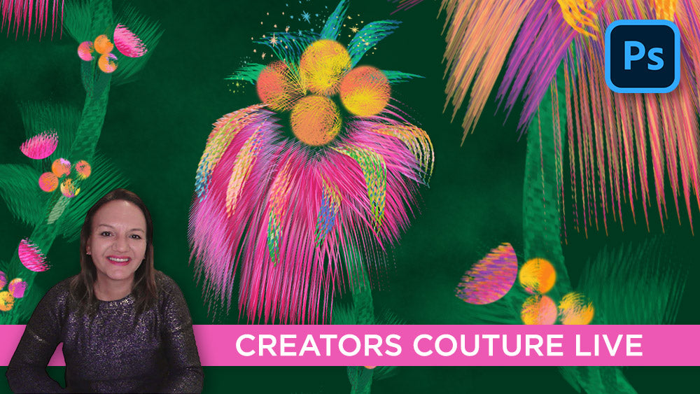 How to Illustrate Glitchy Tropical Flowers with Multicolor B Creators Couture