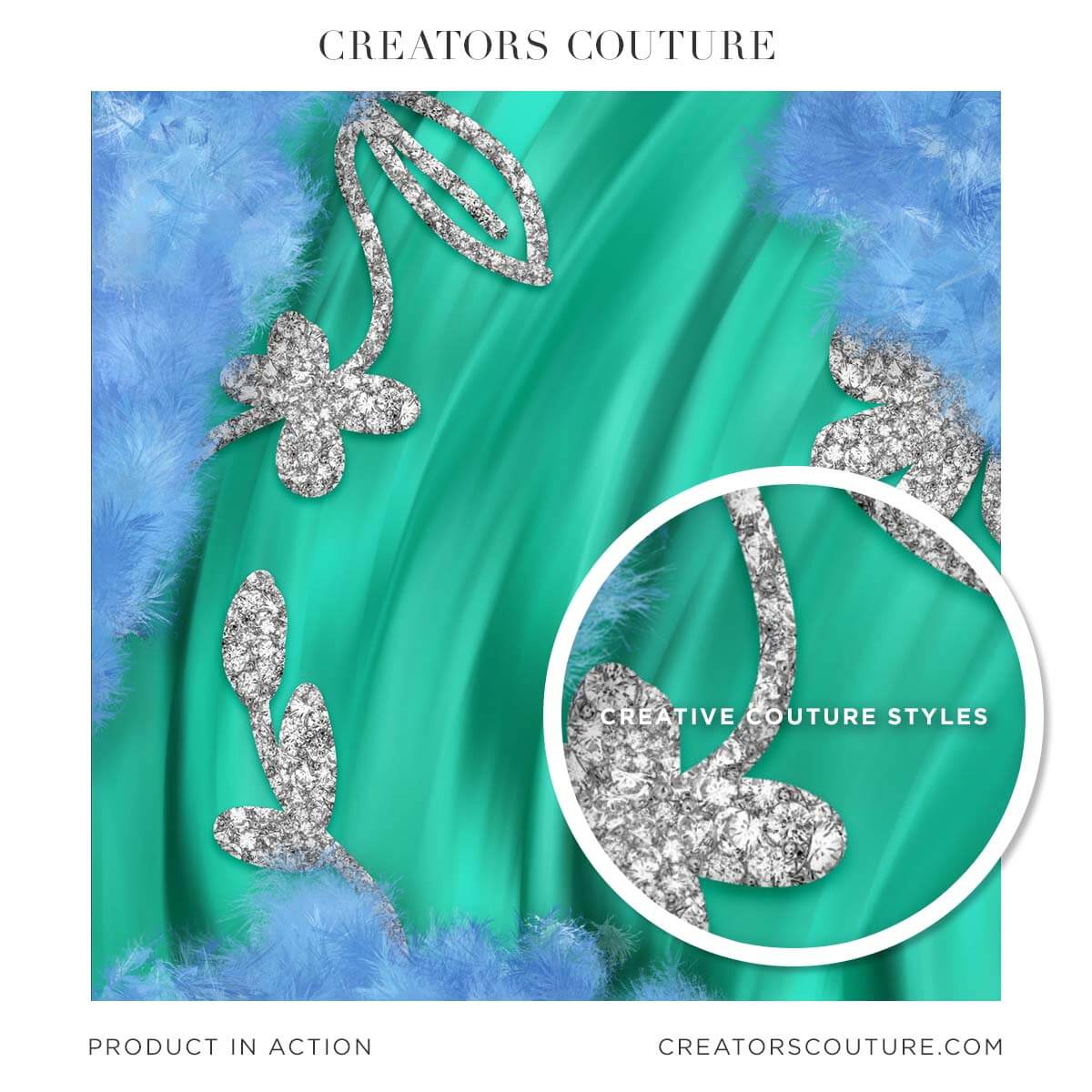 Fashion inspired digital background with jewel encrusted accents created in Photoshop