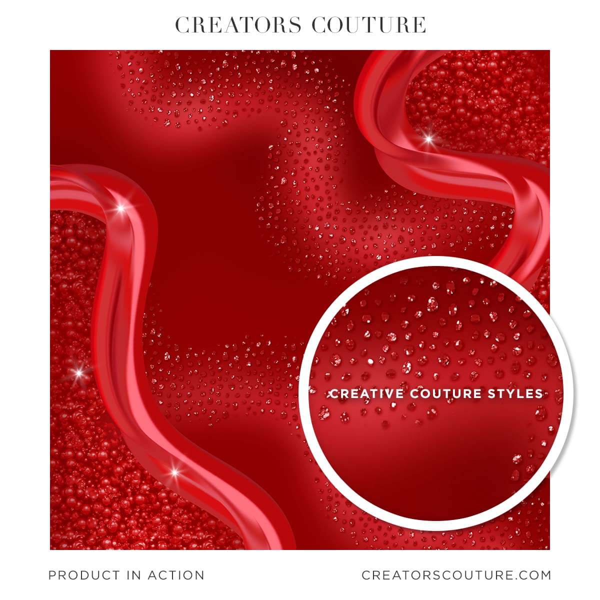 Abstract red background with glittery sparkle layer styles applied in Photoshop