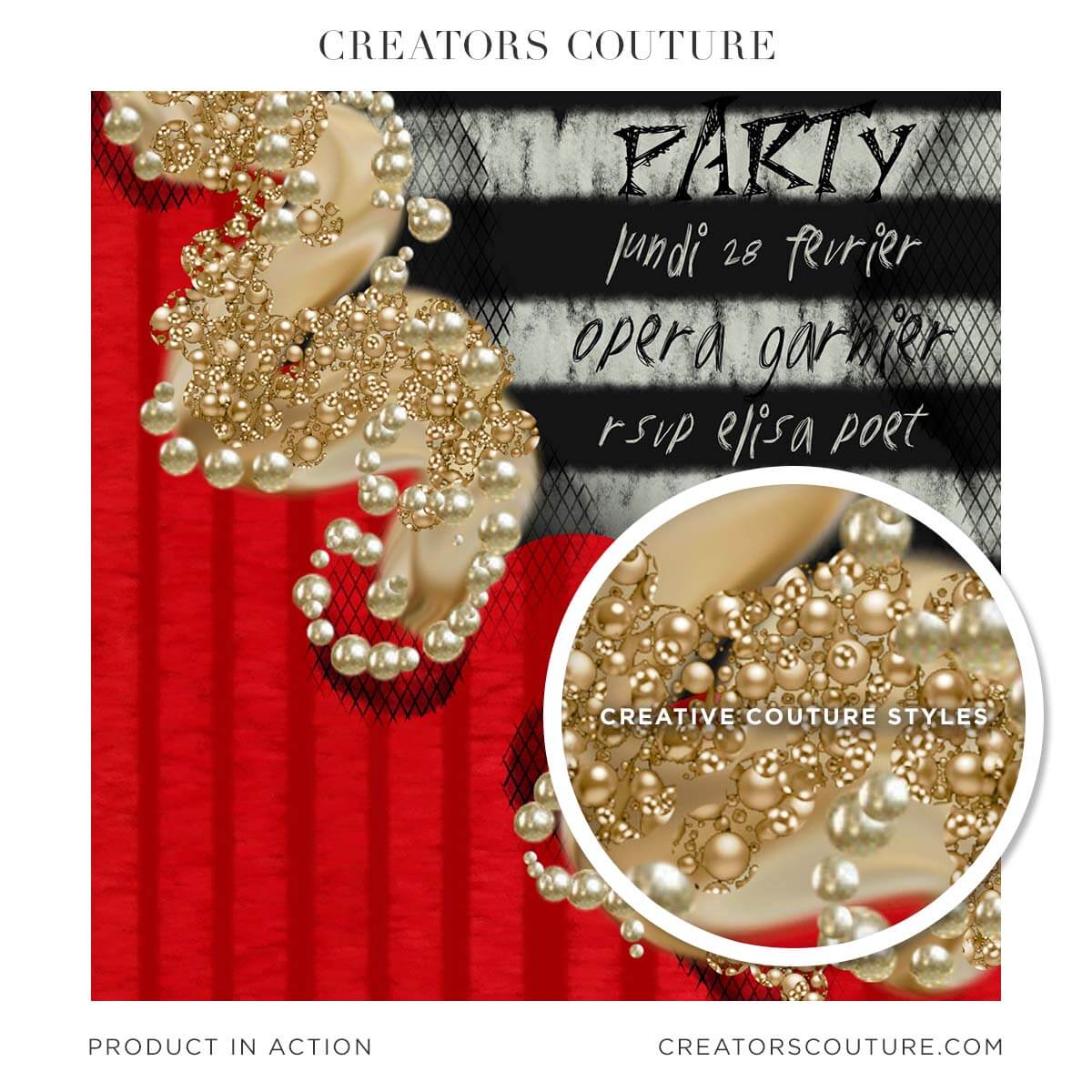 Invitation design with pearl style, accents