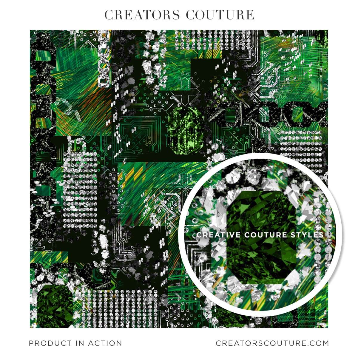 Fashion inspired background design with Jewel accents applied in Photoshop