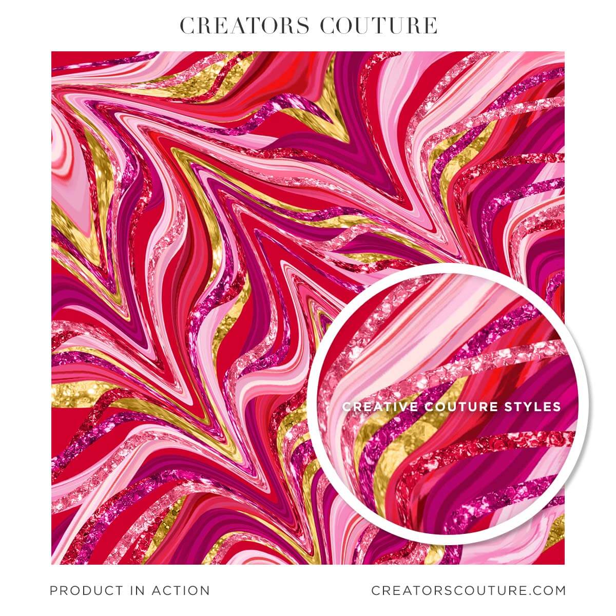 Pink and red digital background created in Photoshop with glitter accents