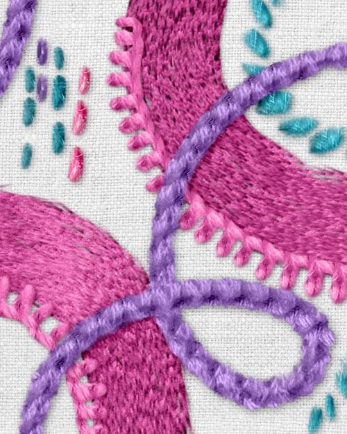 preview of embroidery photoshop brushes creating a realistic 3d thread effect, abstract embroidery art design