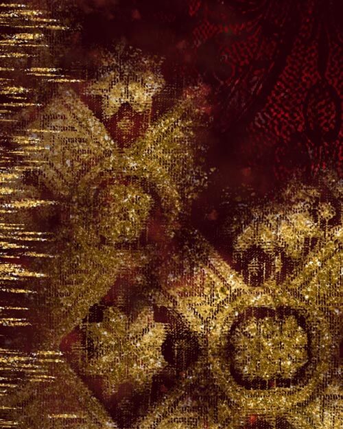 preview of gilded brocade pattern created by multicolor photoshop brushes, renaissance inspired