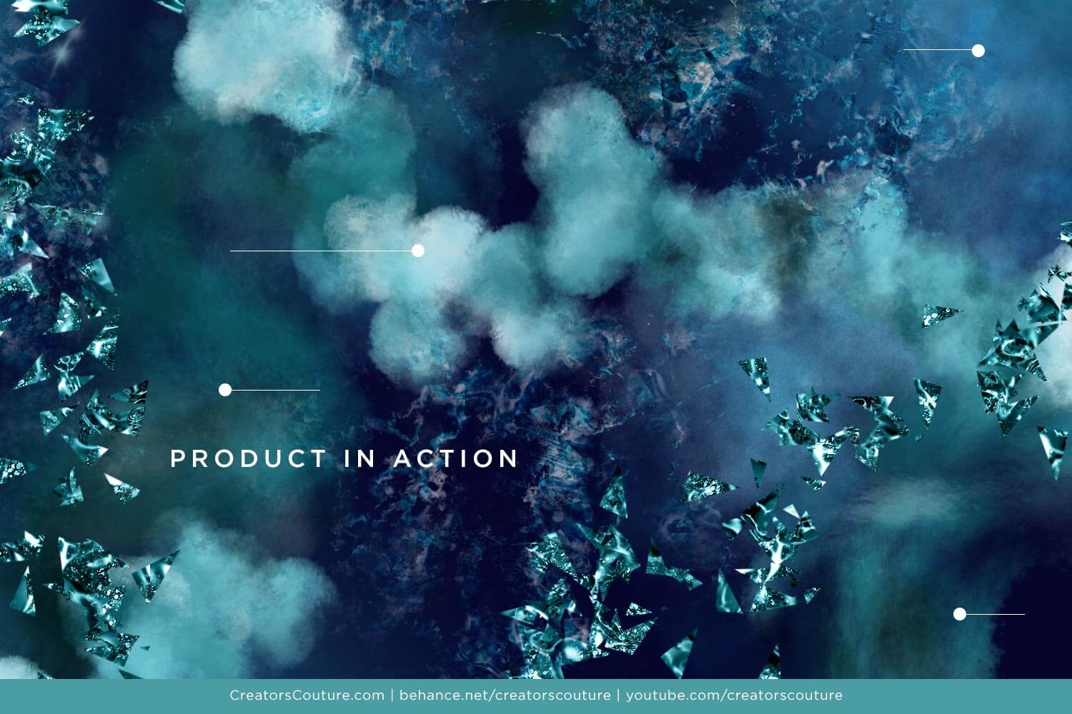 icy watercolor inspired frozen illustration made with realistic digital watercolor photoshop brushes - aqua and blue colors