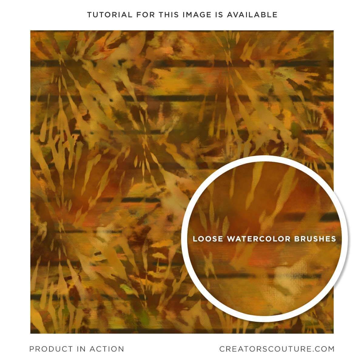 Digital background created with an autumn, color, palette, close-up of loose watercolor, photo shop brushes in action