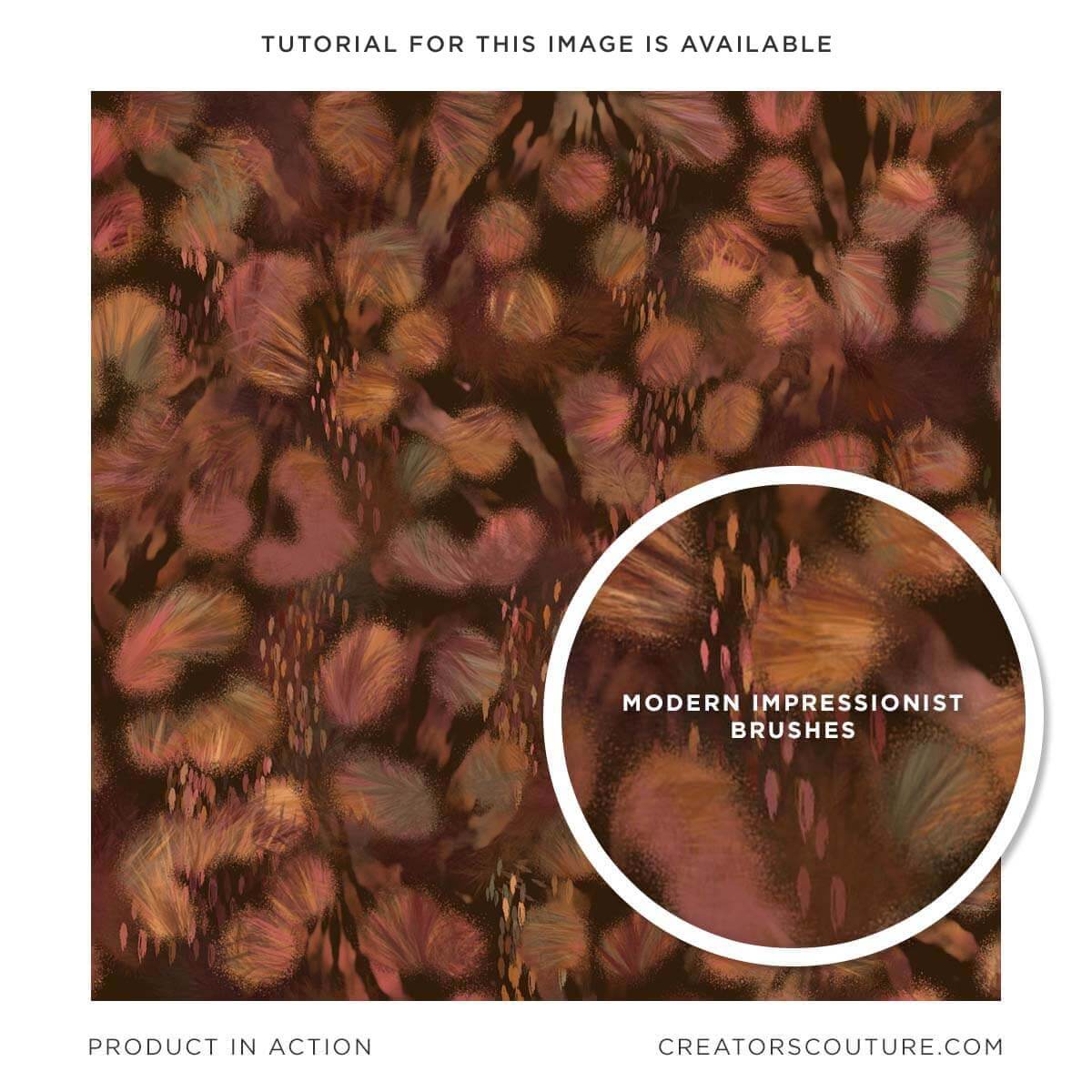 Abstract leopard pattern digital background in fall colors, close-up of multicolor brushstroke, impressionist brushes for Photoshop