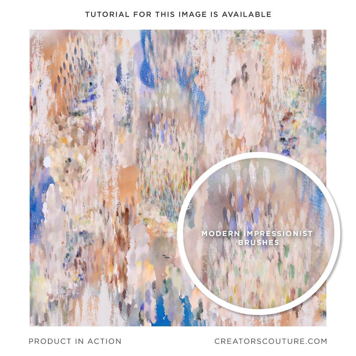 abstract digital background in cream and neutral colors, close up of multicolor Photoshop brushstrokes