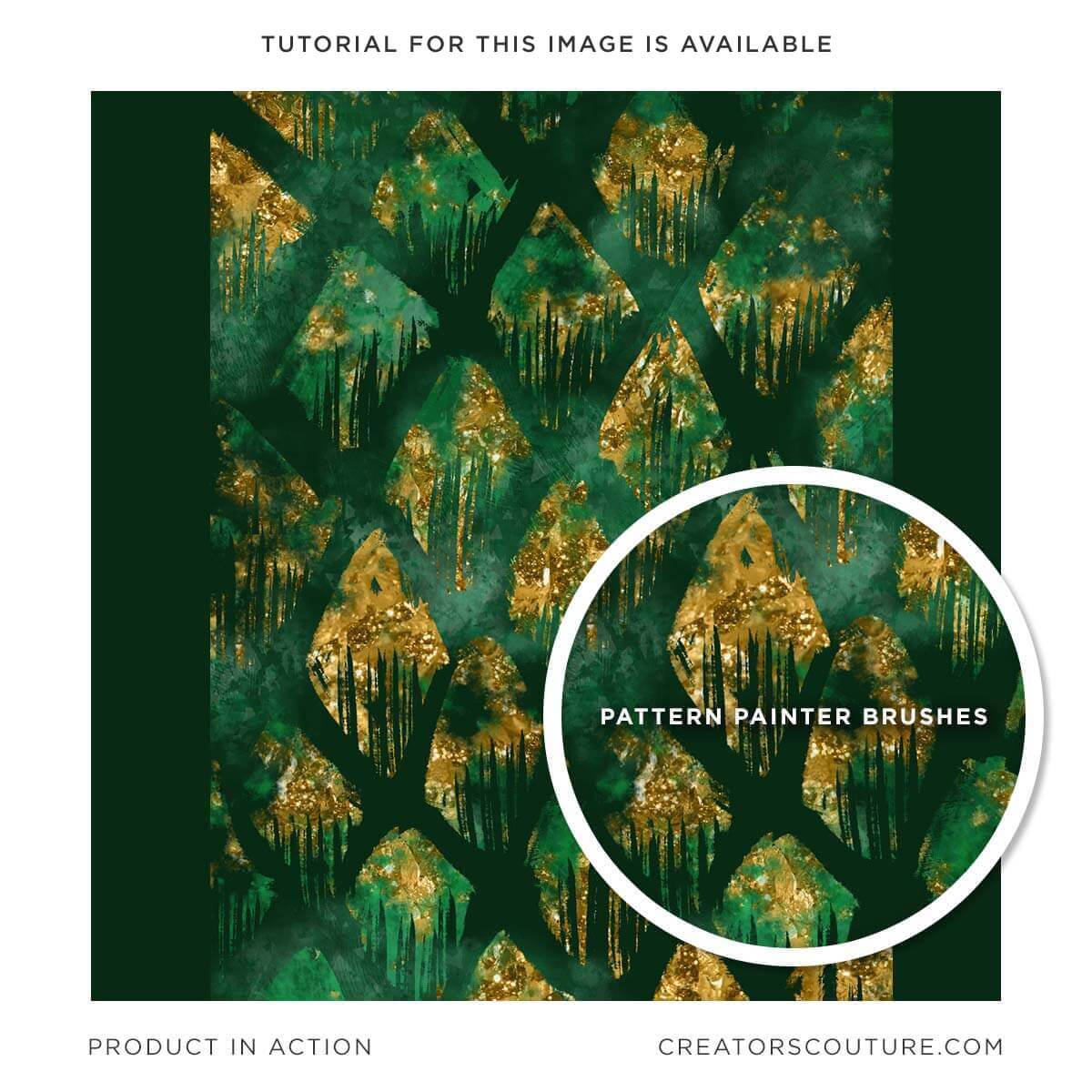 multicolor hand drawn pattern photoshop brushes, snakeskin emerald gold artwork