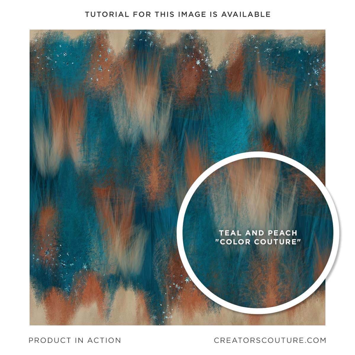 feathery background made with teal and peach color blends