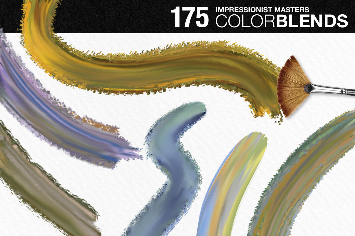 Wet Paint Photoshop Color-Blending Mixer Brushes, impressionist masters colored strokes