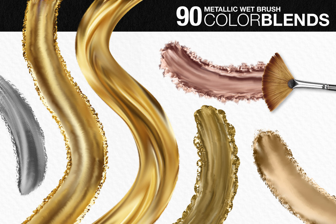 Wet Paint Photoshop Color-Blending Mixer Brushes, metallic brushes and palettes