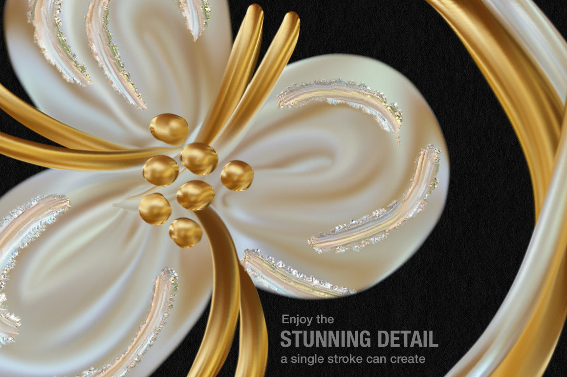 Wet Paint Photoshop Color-Blending Mixer Brushes, pearl flower illustration sample