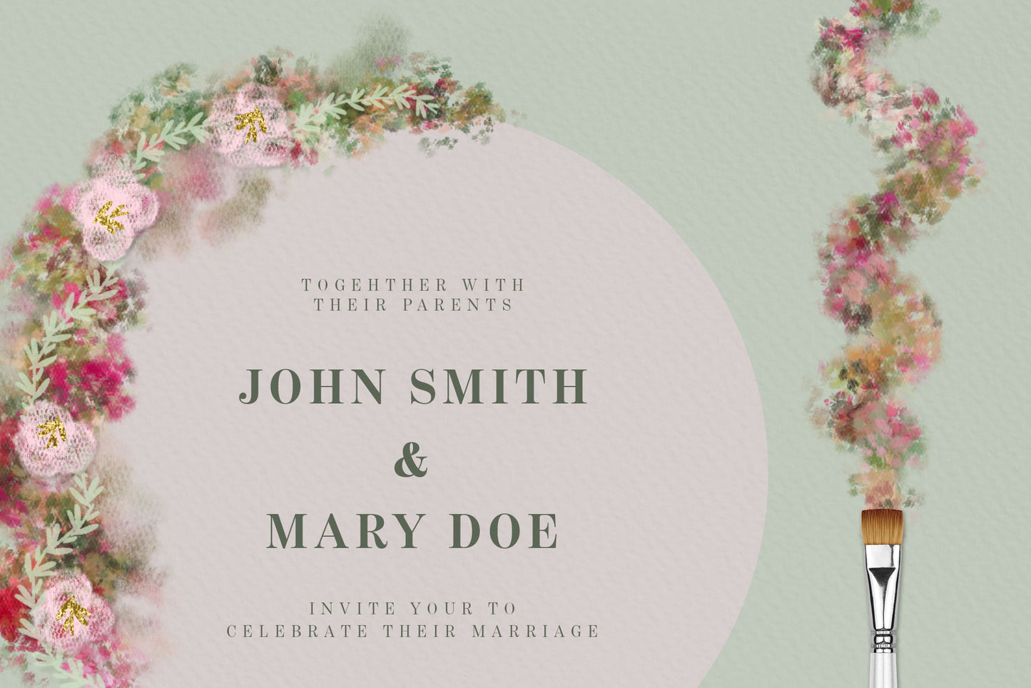 floral and lace wedding and feminine brushes for photoshop, feminine design card sample