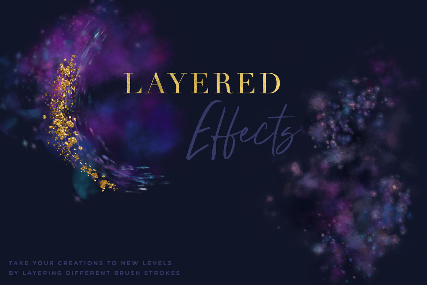 layered galaxy brush effects demo