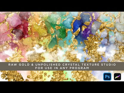 LIVE demo and video  tutorial for raw gold and unpolished crystal textures