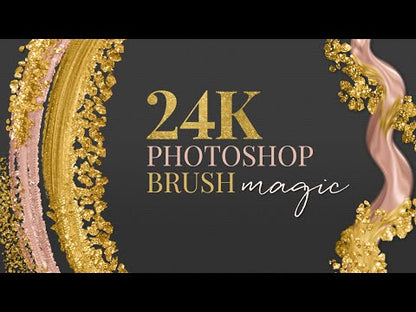 24K Gold Photoshop Brush Sampler: Liquid Metallic Gold Brush Strokes