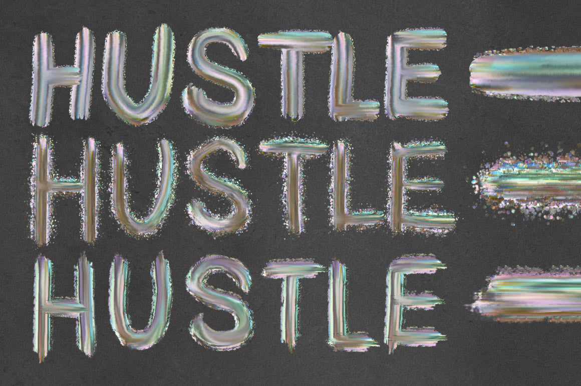 Wet Paint Photoshop Color-Blending Mixer Brushes, painted lettering sample