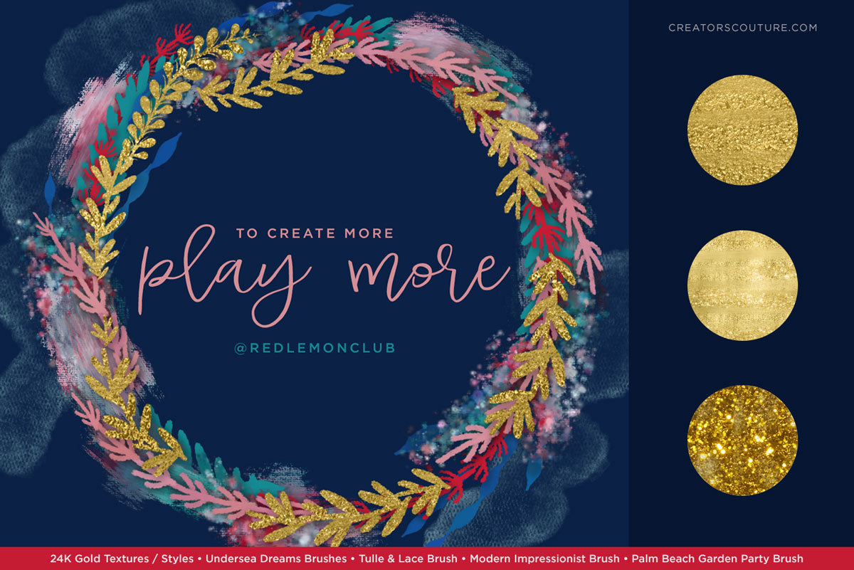 24K Gold Smooth Foil & Liquid Gold Textures: 1-Click Photoshop Styles