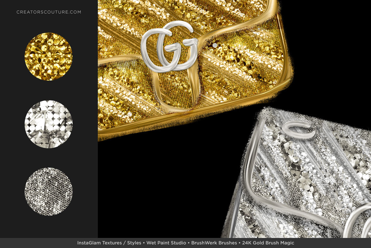 InstaGLAM: Gold Foil & Metallic Gold Styles & Textures for Photoshop