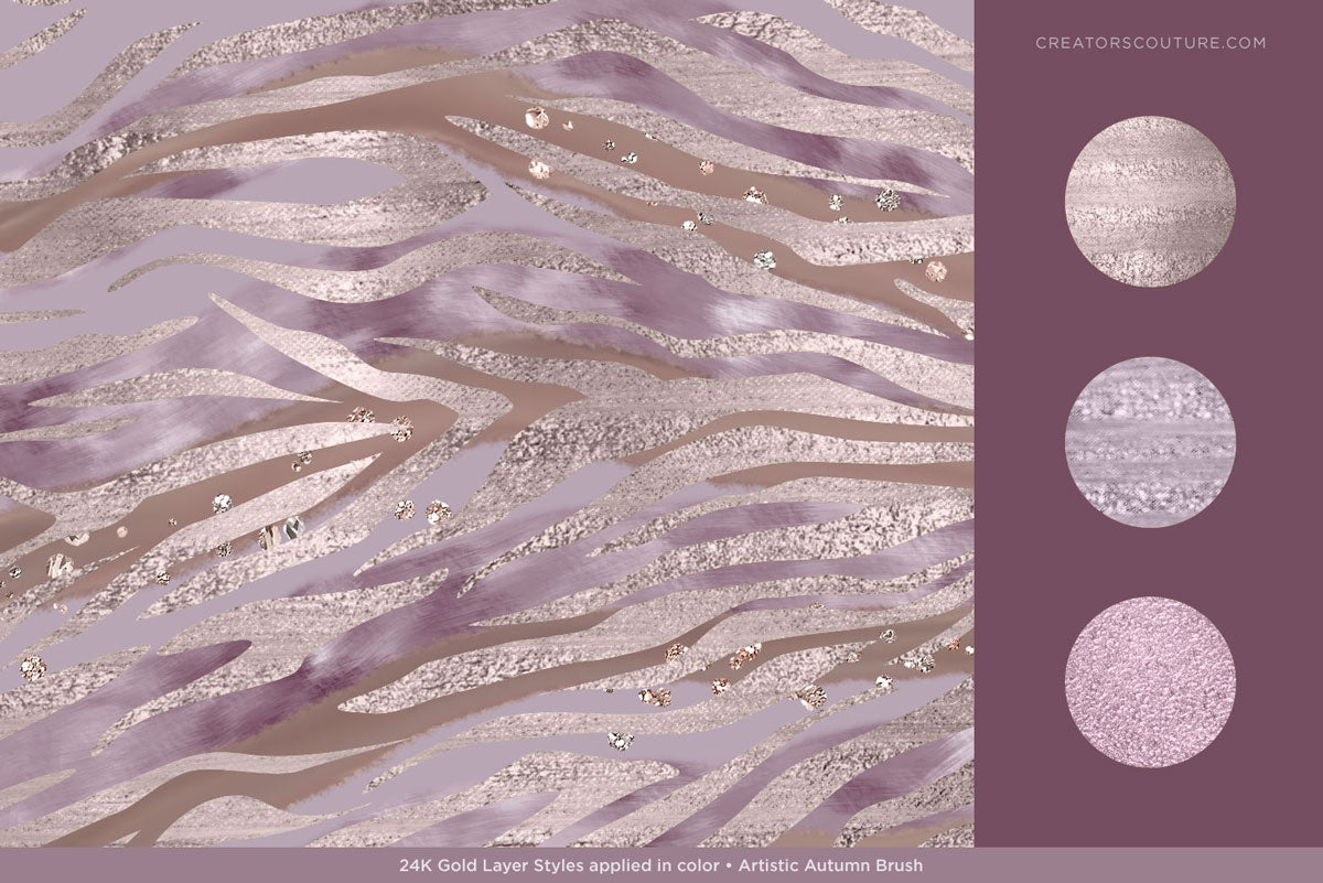 24K Gold Smooth Foil & Liquid Gold Textures: 1-Click Photoshop Styles