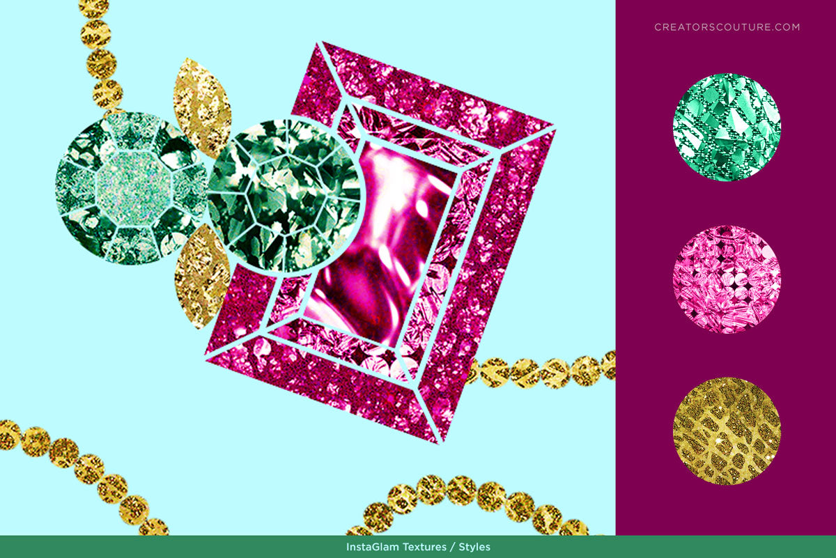 InstaGLAM: Gold Foil & Metallic Gold Styles & Textures for Photoshop