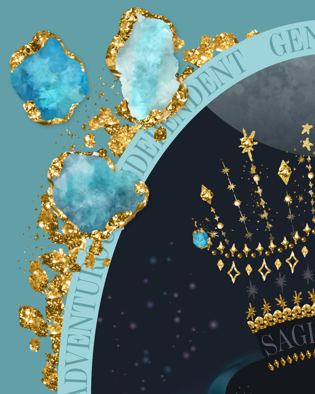 Zodiac Queen | Luxe Birthstone Printable Art | Digital Download