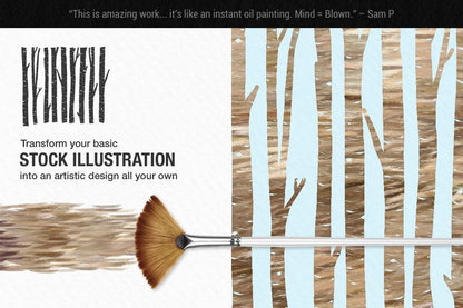 Impressionist Color Blending Photoshop Brushes, transform stock illustrations, trees demo