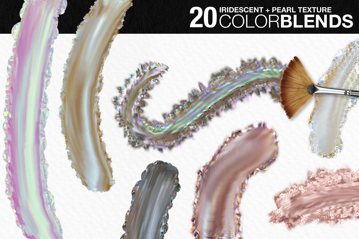 Wet Paint Photoshop Color-Blending Mixer Brushes, iridescent and pearl texture brushes