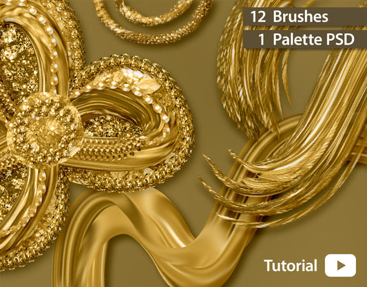 How to create Metallic Gold 3D & Textural Brush Strokes in Photoshop using the Mixer Brush Tool