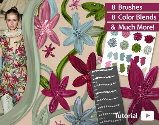Create Glittery & Shiny Floral Illustrations inspired by Gucci Runway - Photoshop Tutorial