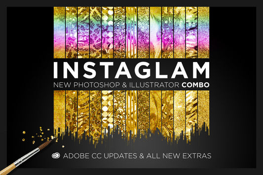 Easy gold and glam effects with the top selling InstaGlam for Photoshop and Illustrator
