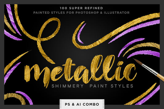Shimmery Swirls: Metallic Swirly Paint Styles for Photoshop and Illustrator