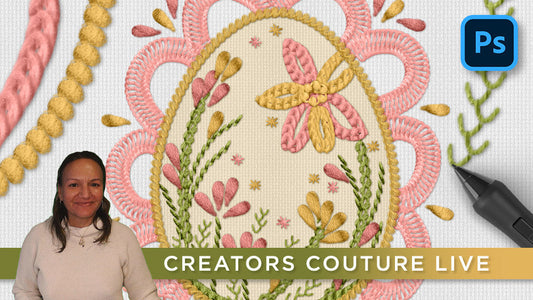 embroidery effect digital art spring easter illustration tutorial cover image