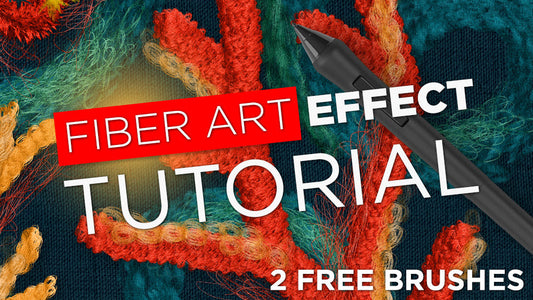 tutorial cover image - close up of fiber effect artwork depicting an underwater coral illustration