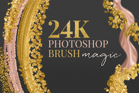 Create 24K Metallic Gold Brush Strokes & Dazzling Metallic Gold Effects with Photoshop Brushes!