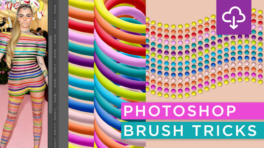 Photoshop Brush Tricks Tutorial: Dimensional Rainbow Brushes Inspired by Met Gala Couture