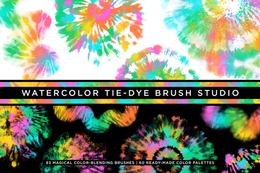 How to create digital Tie-Dye Effects: Multi-color Photoshop Brushes & tutorial