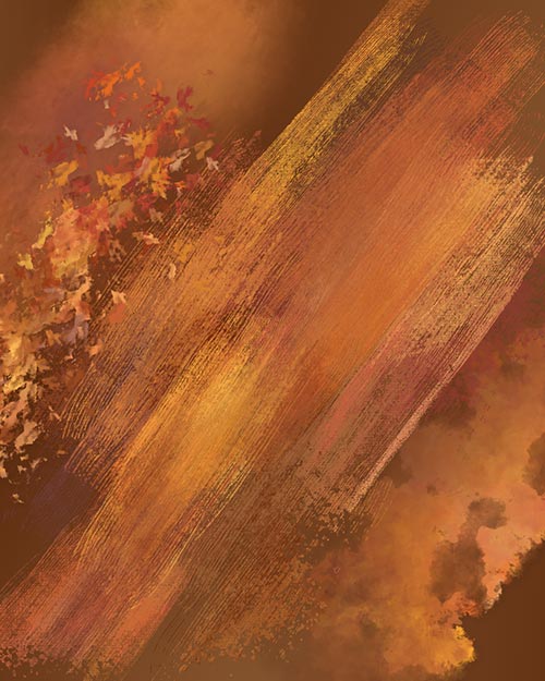 preview of artistic multicolor photoshop brushes in autumnal colors, foliage inspired