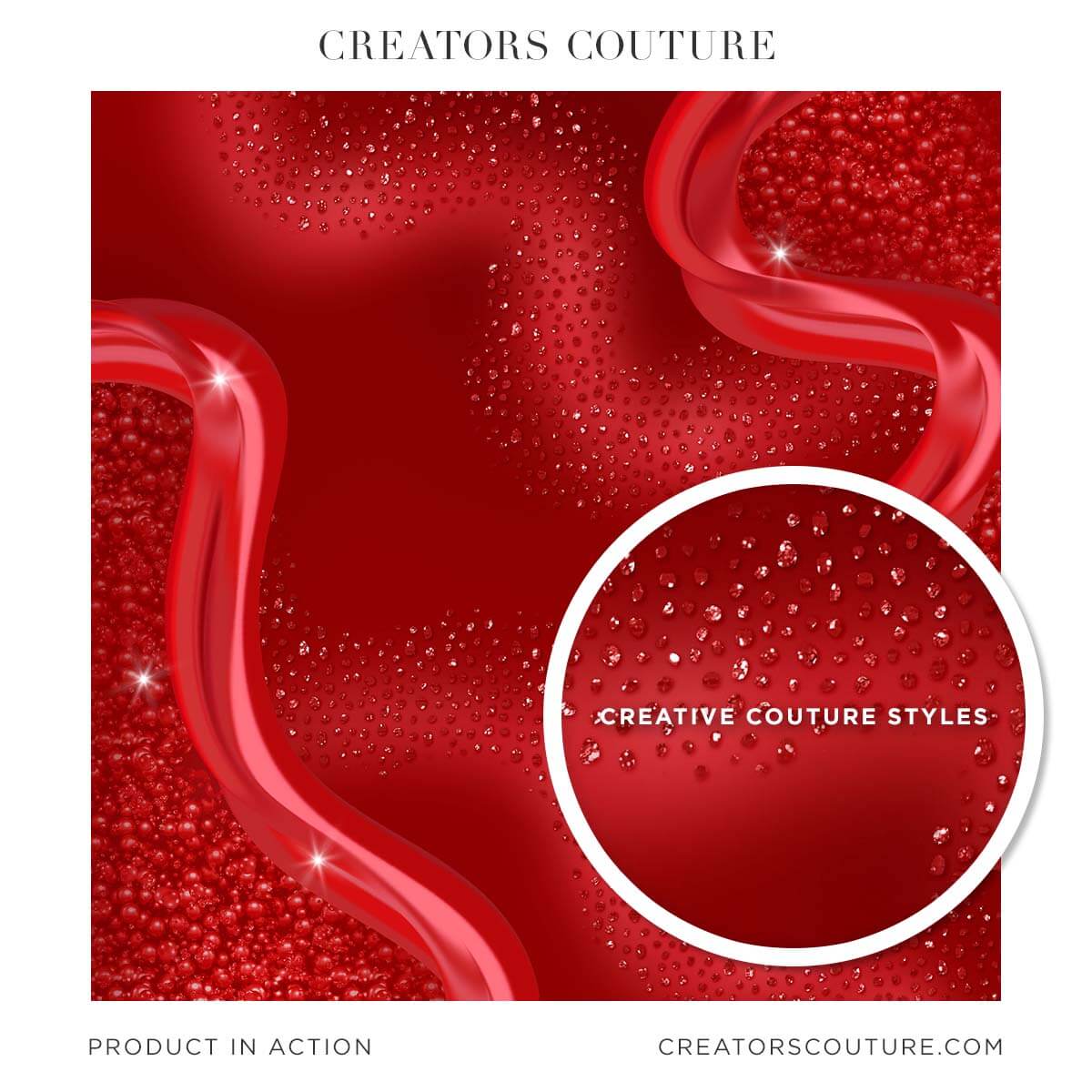 Abstract red background with glittery sparkle layer styles applied in Photoshop 
