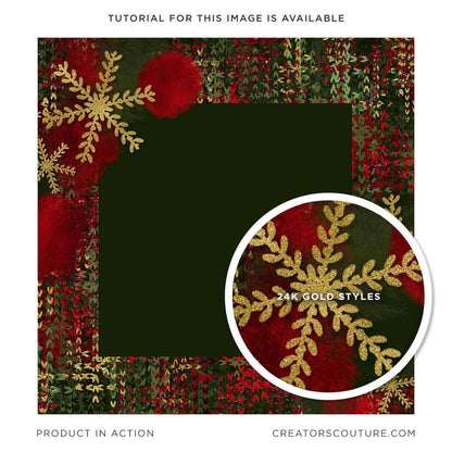 holiday Christmas card design with smooth gold foil accents
