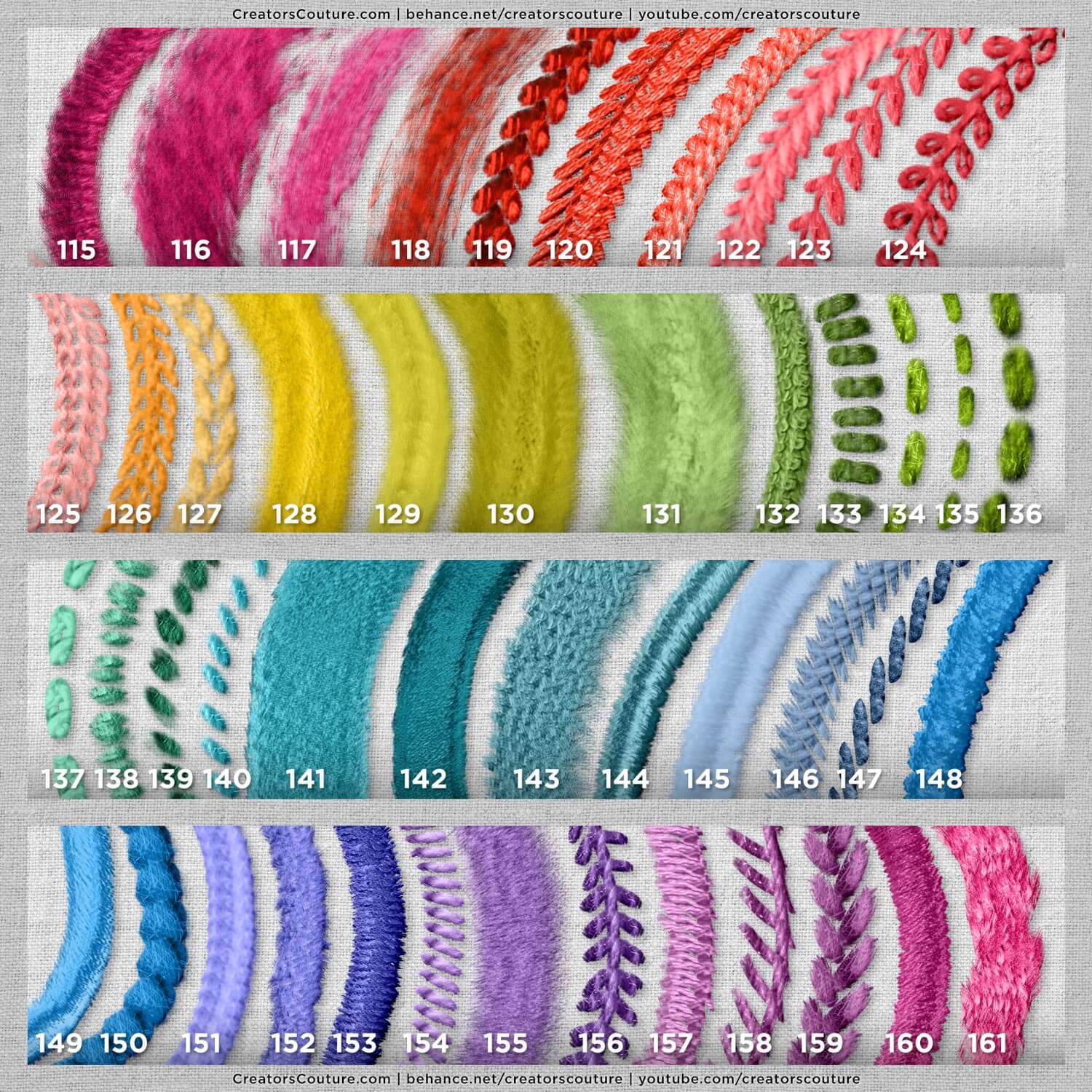 Photoshop Thread Brushes for a 3D Hand-Embroidered Illustration Effect ...