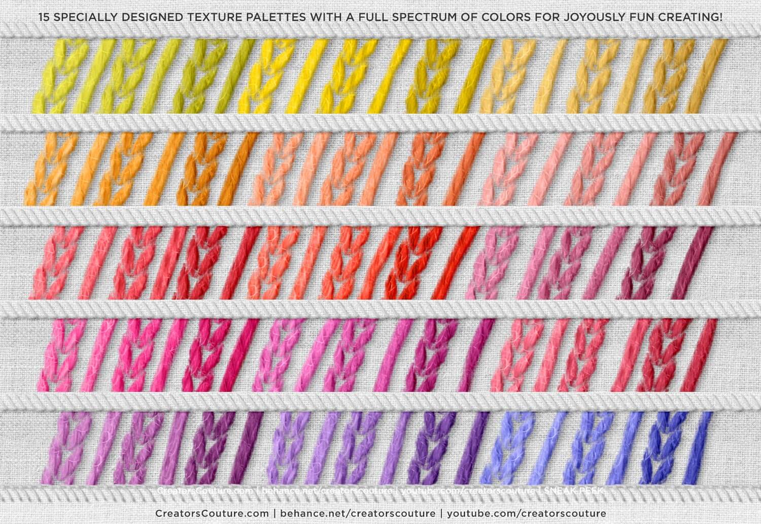 color chart of digital embroidery brushes part 1
