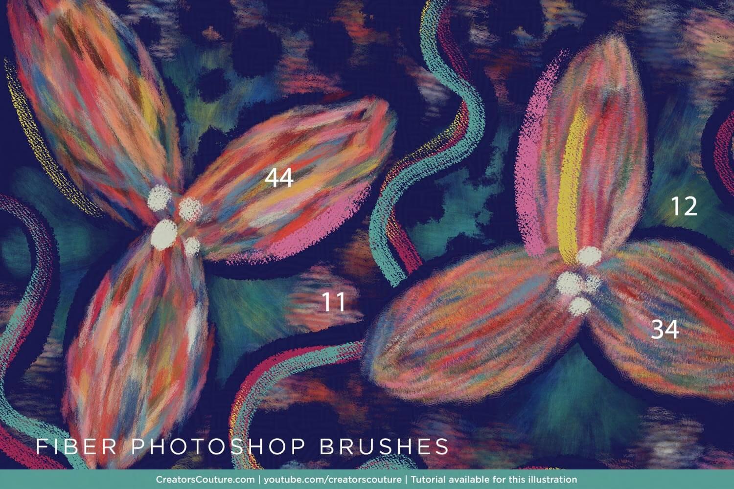 Colorful abstract flower design with numbers and text overlay on a dark background