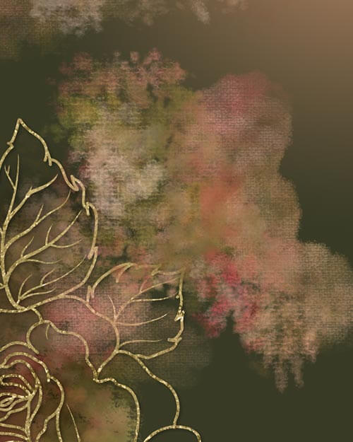 preview of floral and foliage multicolor brushes, flower accented preview