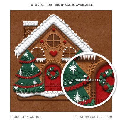 easy gingerbread effect in Photoshop, gingerbread house illustration