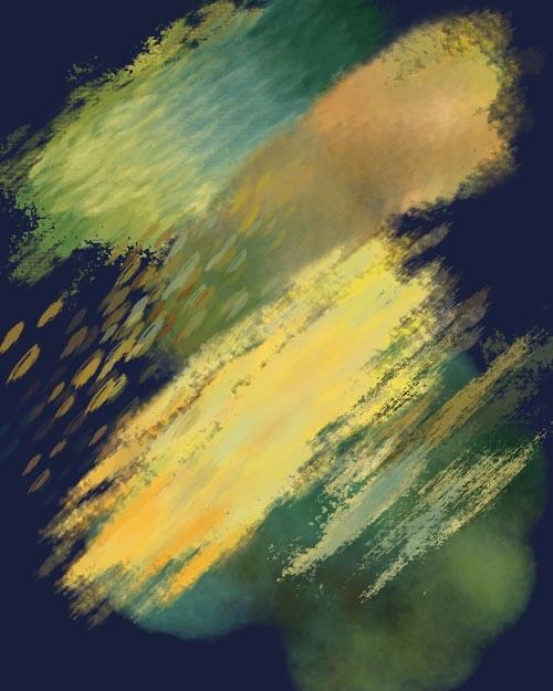preview of impressionist style multicolor photoshop brushes, multiple brush strokes