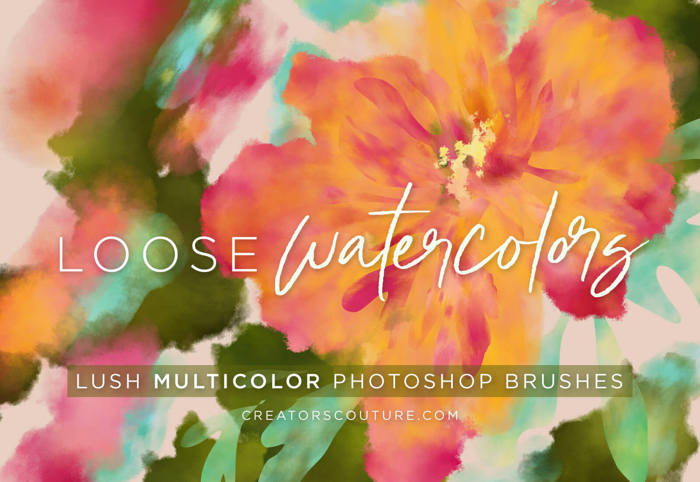 Cover image for realistic digital watercolor brushes - lush floral illustration