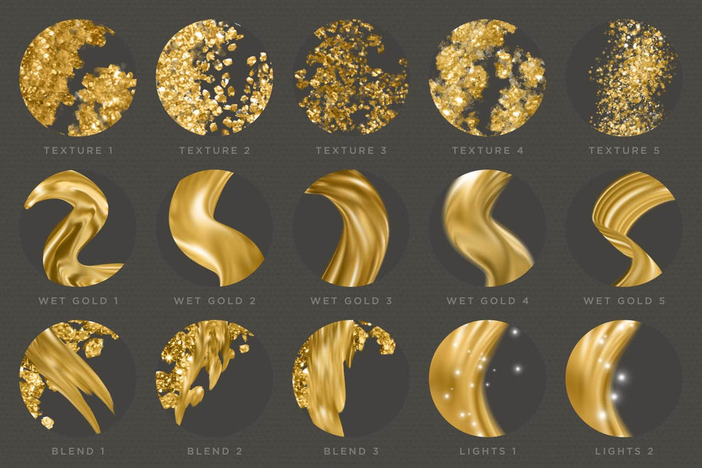 24K Gold Photoshop Brush Magic: Liquid Metallic Gold Brush Strokes ...