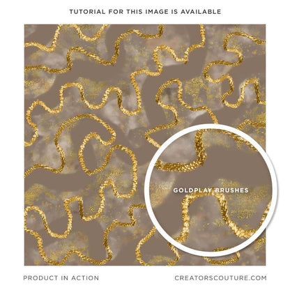 neutral surface pattern design with 3d thread gold accents, made with 3d gold photoshop brushes